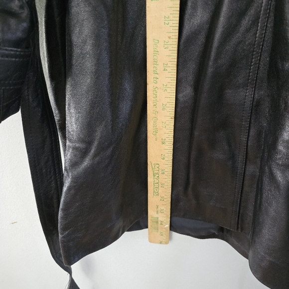 Vintage D.A.N.Y. Leather Jacket Black With Belt Size Large - Picture 16 of 16